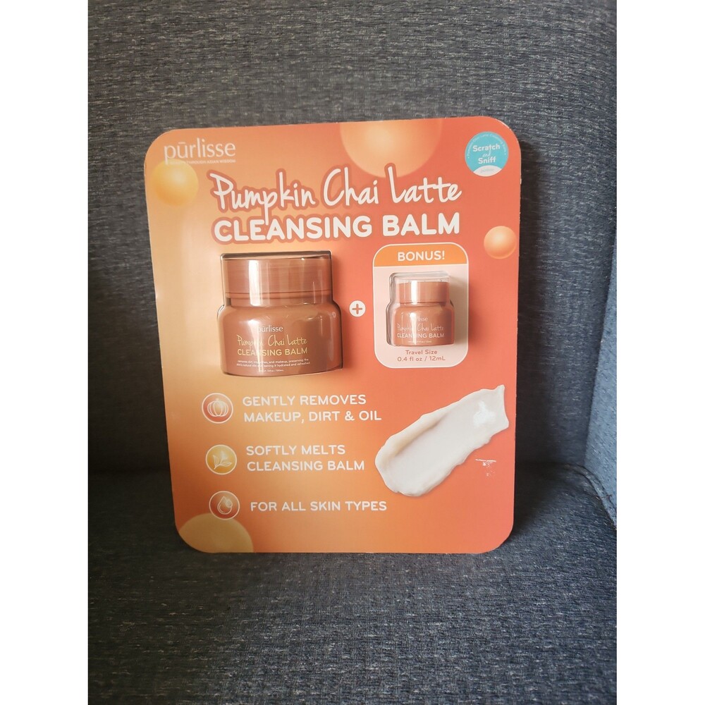 Purlisse Pumpkin Chai Latte Cleansing Balm 100mL & Travel Size NIB